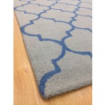 Handmade Wool Modern Gray/ Blue 5' x 8' lt1305 Area Rug