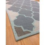 Handmade Wool Modern Gray/ L.Blue 5' x 8' lt1307 Area Rug