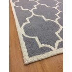 Handmade Wool Modern Silver/ Ivory 5' x 8' lt1314 Area Rug