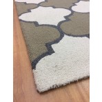 Handmade Wool Modern Ivory/Green 5' x 8' lt1315 Area Rug