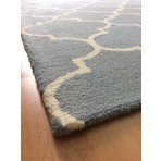 Handmade Wool Modern L.Blue/ Ivory 5' x 8' lt1322 Area Rug