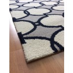 Handmade Wool Modern Silver/ Ivory 5' x 8' lt1324 Area Rug