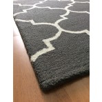 Handmade Wool Modern D.Gray/ Ivory 5' x 8' lt1343 Area Rug