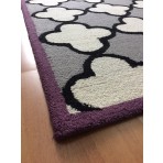 Handmade Wool Modern Gray/ Ivory/ Pink 5' x 8' lt1348 Area Rug