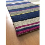 Handmade Wool Modern Gray/ Navy Blue 5' x 8' lt1368 Area Rug