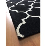 Handmade Wool Modern Black/ Ivory 5' x 8' lt1373 Area Rug