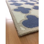 Handmade Wool Modern Ivory/ Blue 5' x 8' lt1377 Area Rug