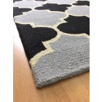 Handmade Wool Modern Silver/ Black 5' x 8' lt1393 Area Rug