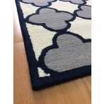 Handmade Wool Modern Ivory/ SIlver 5' x 8' lt1396 Area Rug