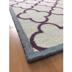 Handmade Wool Modern Ivory/ Purple 5' x 8' lt1408 Area Rug