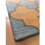 Handmade Wool Modern L.Blue/ Gold 5' x 8' lt1412 Area Rug