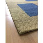 Handmade Wool Modern Brown/ Blue 5' x 8' lt1451 Area Rug