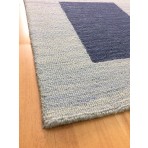 Handmade Wool Modern Blue/ Navy Blue 5' x 8' lt1455 Area Rug