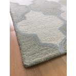 Handmade Wool Modern Ivory/ Green 5' x 8' lt1460 Area Rug