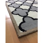 Handmade Wool Modern Ivory/ Gray 5' x 8' lt1465 Area Rug