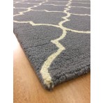 Handmade Wool Modern Gray/ Ivory 5' x 8' lt1509 Area Rug