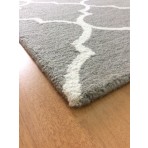Handmade Wool Modern Gray/ Ivory 5' x 8' lt1523 Area Rug