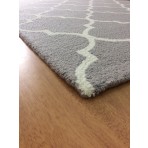 Handmade Wool Modern Gray/ Ivory 5' x 8' lt1525 Area Rug