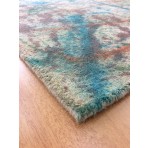 Handmade Wool Modern Ivory/ Blue 5' x 8' lt1533 Area Rug