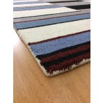 Handmade Wool Modern Blue/ Ivory 5' x 8' lt1536 Area Rug