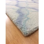 Handmade Wool Modern Ivory/ Blue 5' x 8' lt1540 Area Rug