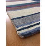 Handmade Wool Modern Ivory/ Blue 5' x 8' lt1543 Area Rug