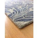 Handmade Wool Floral Beige/ Blue 5' x 8' lt1544 Area Rug
