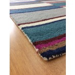 Handmade Wool Modern Gray/ Blue 5' x 8' lt1550 Area Rug