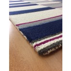 Handmade Wool Modern Ivory/ Navy Blue 5' x 8' lt1552 Area Rug