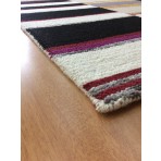 Handmade Wool Modern Ivory/ Black 5' x 8' lt1553 Area Rug