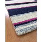 Handmade Wool Modern Ivory/ Navy Blue 5' x 8' lt1554 Area Rug