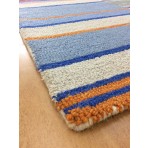 Handmade Wool Modern Blue/ Brown 5' x 8' lt1562 Area Rug
