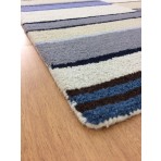 Handmade Wool Modern Ivory/ Blue 5' x 8' lt1568 Area Rug