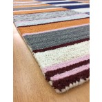 Handmade Wool Modern Blue/ Orange 5' x 8' lt1571 Area Rug