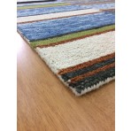 Handmade Wool Modern Ivory/ Blue 5' x 8' lt1574 Area Rug