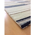 Handmade Wool Modern Ivory/ Rust 5' x 8' lt1587 Area Rug