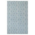 Modern Marvel Ikat Adeline Wool Rug Cyan Blue - Ivory - 2'6" x 10'