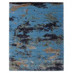 Modern Classic Hand Knotted Florence Wool Rug Blue - Brown - 8' x 10'