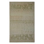 Modern Classic Hand Knotted Mia Wool Rug Beige - Green - 5' x 8'