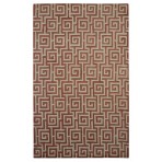 Modern Marvel Greek Key Pantone Marsala Rust Rug 5' x 8'