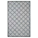 Moroccan Trellis Diamonds Wool Rug 2016-E Gray - Black - 3' x 5'