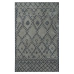 Moroccan Shag Wool Rug 2073 Sage - Black - 2'6" x 10'