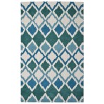 Moroccan Shag Wool Rug 2085 Green - Blue - 9' x 12'