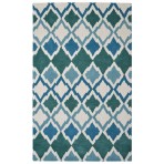 Moroccan Shag Wool Rug 2085 Green - Blue - 3' x 5'