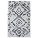 Moroccan Shag 2088 Ivory Black Rug 5' x 8'