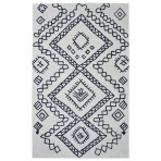 Moroccan Shag 2088 Ivory Black Rug 5' x 8'