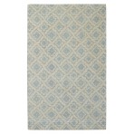 Moroccan Star Trellis Cyan Blue Rug 5' x 8'