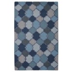 Moroccan Trellis Dot-n-Knot Blue Rug 5' x 8'