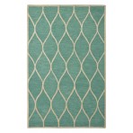 Moroccan Trellis Lattice Emeral Green Rug 5' x 8'