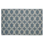 Moroccan Trellis Scroll Tile Charcoal Blue Rug 5' x 8'